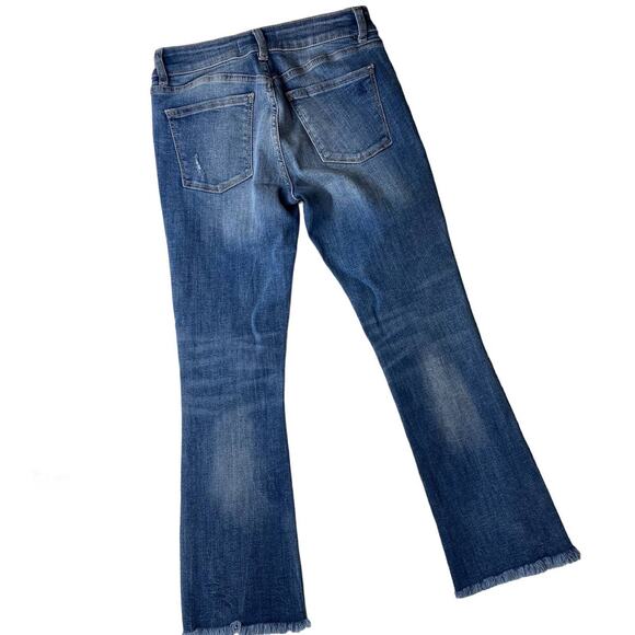 DL1961 Lara Instasculpt Jeans Crop Flare In Davidson Frayed Hem Womens Sz 26 - Picture 2 of 13